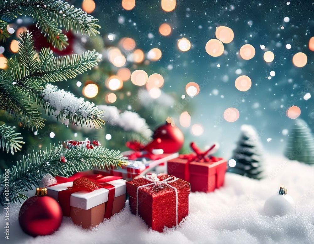 Christmas and winter holiday marketing background, with winter and christmas tree themes Christmas and winter holiday marketing background, with winter and christmas tree themes