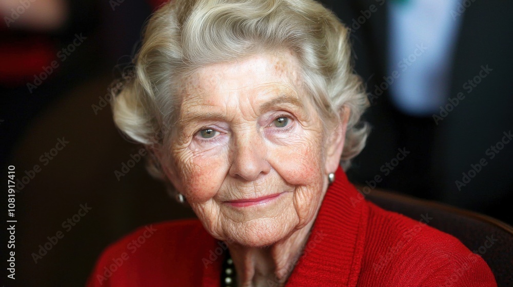 Elderly Woman with Soft Smile and Gentle Expression Elderly Woman with Soft Smile and Gentle Expression