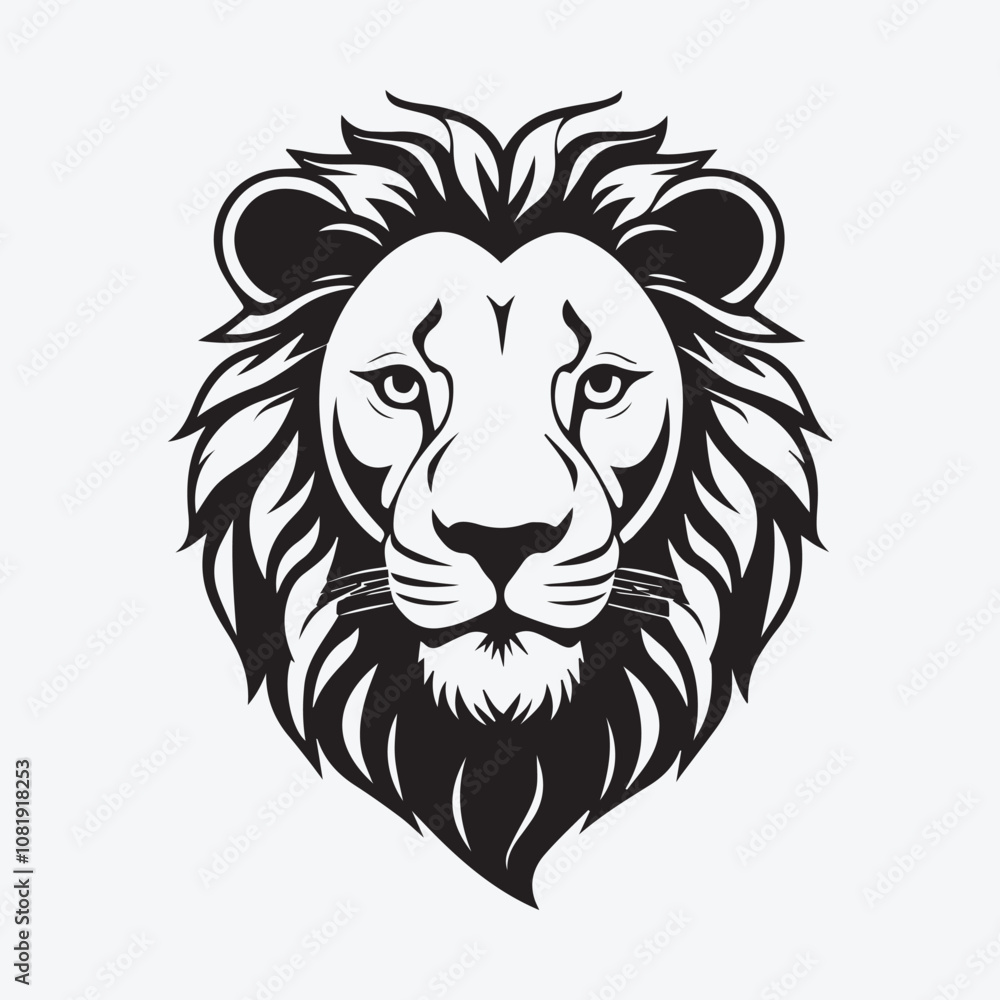 Lion Silhouette Vector Designs on White Backgrounds Lion Silhouette Vector Designs on White Backgrounds