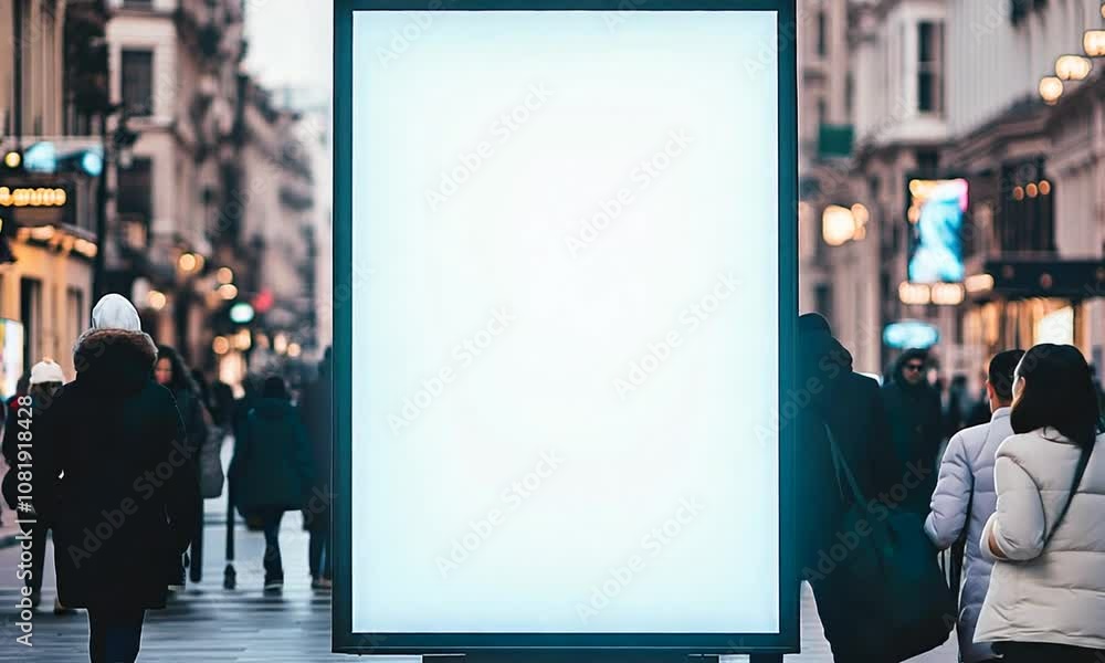 Urban Cityscape with Blank Billboard Display at Dusk Inviting Creative Advertisement Ideas : Generative AI Urban Cityscape with Blank Billboard Display at Dusk Inviting Creative Advertisement Ideas : Generative AI