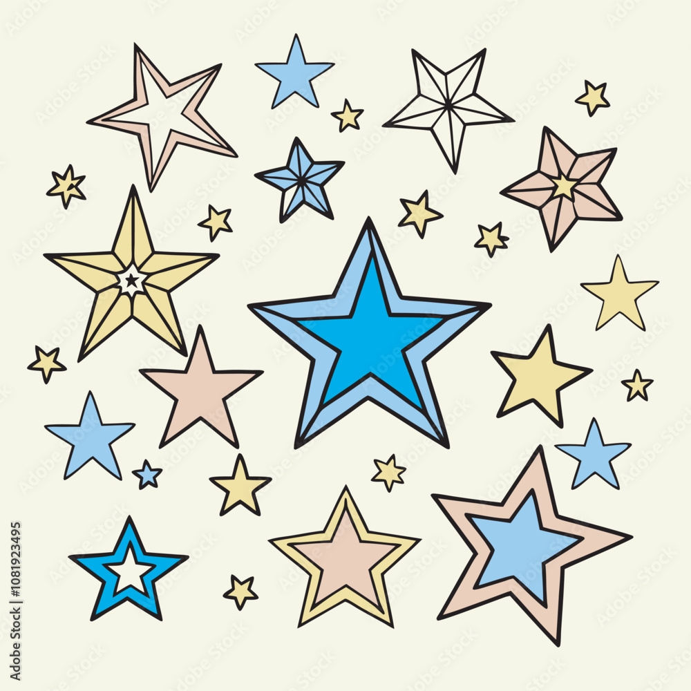a circle of yellow stars with a blue star on the bottom. a circle of yellow stars with a blue star on the bottom.
