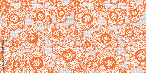 Hand-drawn exotic floral geometric pattern. Vector seamless pattern