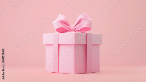 gift box wrapping unboxing. pink gift box with big bow, perfect for celebrations