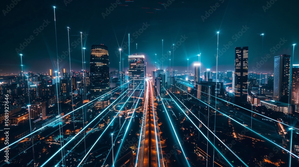 A Scene of the City with Colorful Lights A Scene of the City with Colorful Lights