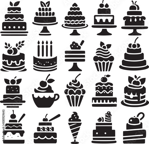 Birthday Icon, Cake icon silhouette
