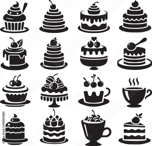 Birthday Icon, Cake icon silhouette