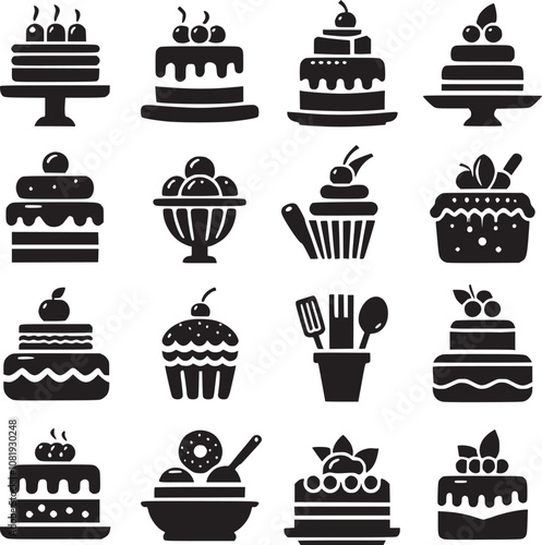 Birthday Icon, Cake icon silhouette