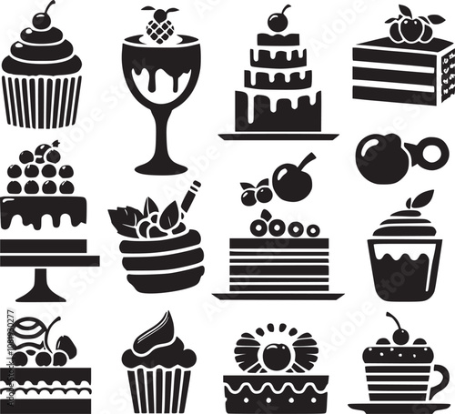 Birthday Icon, Cake icon silhouette