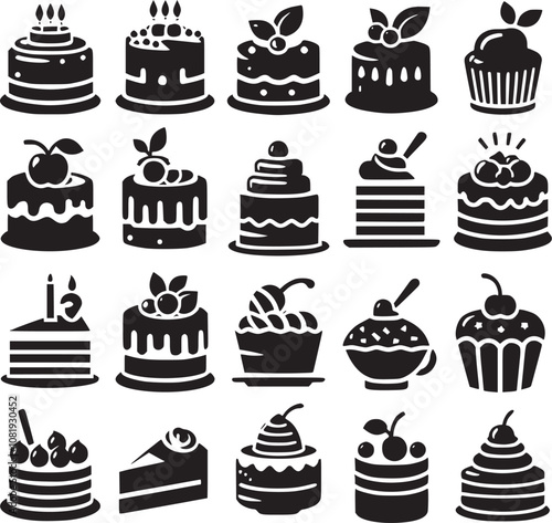 Birthday Icon, Cake icon silhouette