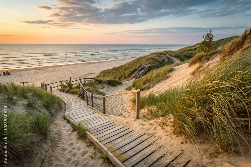 Scenic Entrance to Sandy Beach on the Baltic Sea in Ventspils, Latvia, Capturing the Tranquil Beauty of Coastal Nature and Inviting Seascapes for Peaceful Retreats Scenic Entrance to Sandy Beach on the Baltic Sea in Ventspils, Latvia, Capturing the Tranquil Beauty of Coastal Nature and Inviting Seascapes for Peaceful Retreats