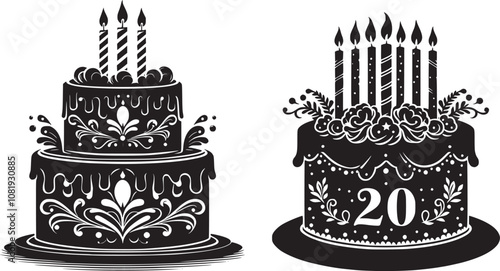 Birthday Icon, Cake icon silhouette