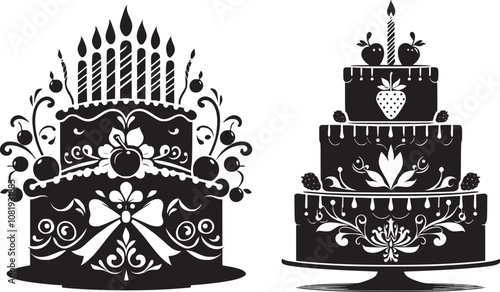 Birthday Icon, Cake icon silhouette