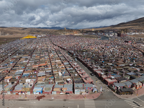 Aerial view of yaqing Temple in Ganzi County, Sichuan province,China photo