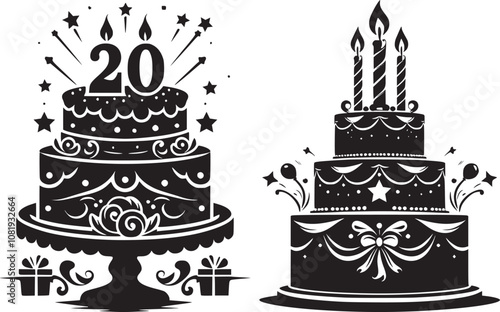 Birthday Icon, Cake icon silhouette