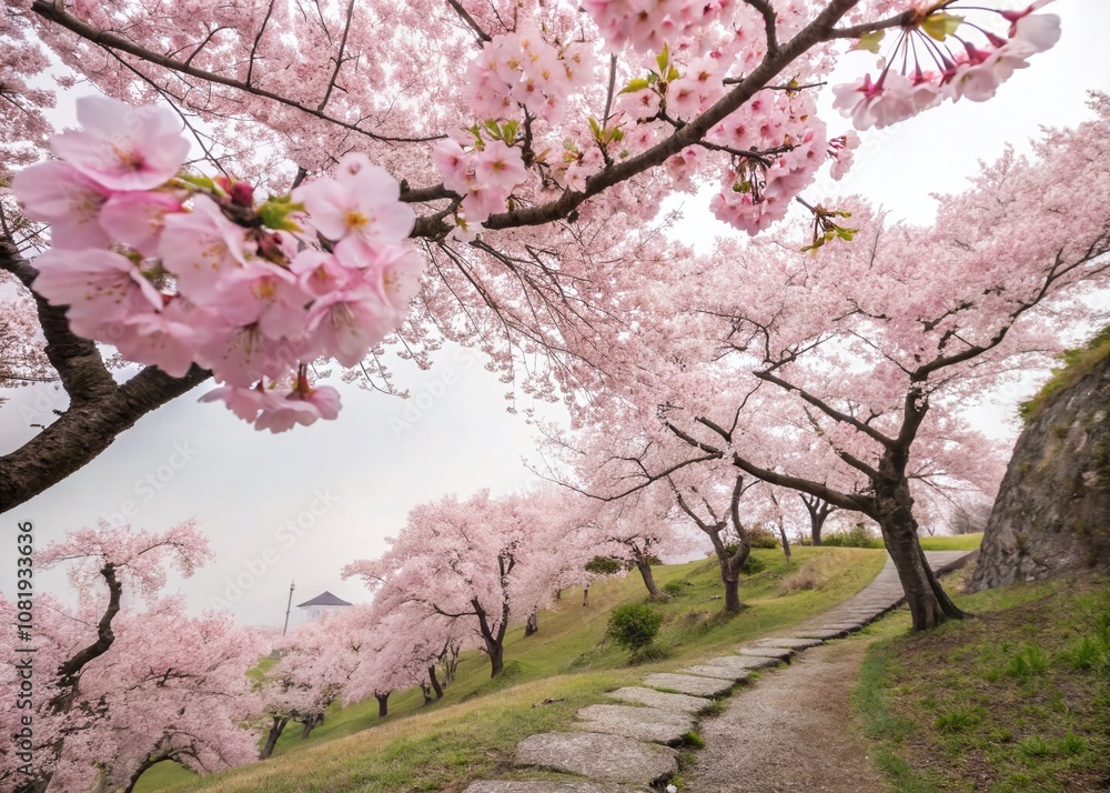 Serene Landscape of Japanese Cherry Blossoms in Full Bloom - Whitespace Wallpaper Background Emphasizing Timeless Beauty of Nature's Delicate Flowers Serene Landscape of Japanese Cherry Blossoms in Full Bloom - Whitespace Wallpaper Background Emphasizing Timeless Beauty of Nature's Delicate Flowers