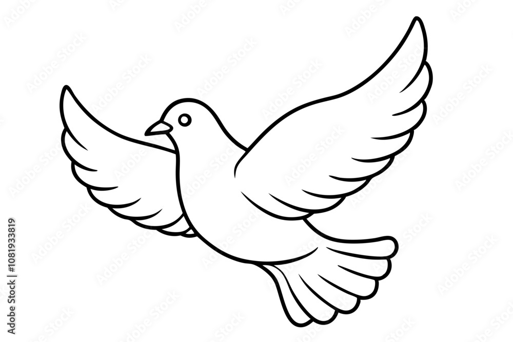 Fototapeta premium dove of peace vector illustration with white background