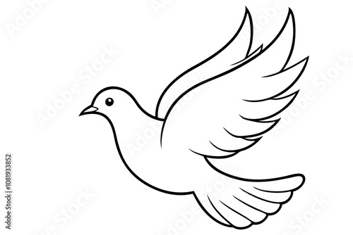 dove of peace vector illustration with white background