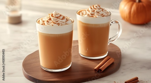 Autumn pumpkin spice latte with fresh pumpkin and cinnamon, topped with silky cream. Rich color, sweet herbal flavor, and no artificial additives.

