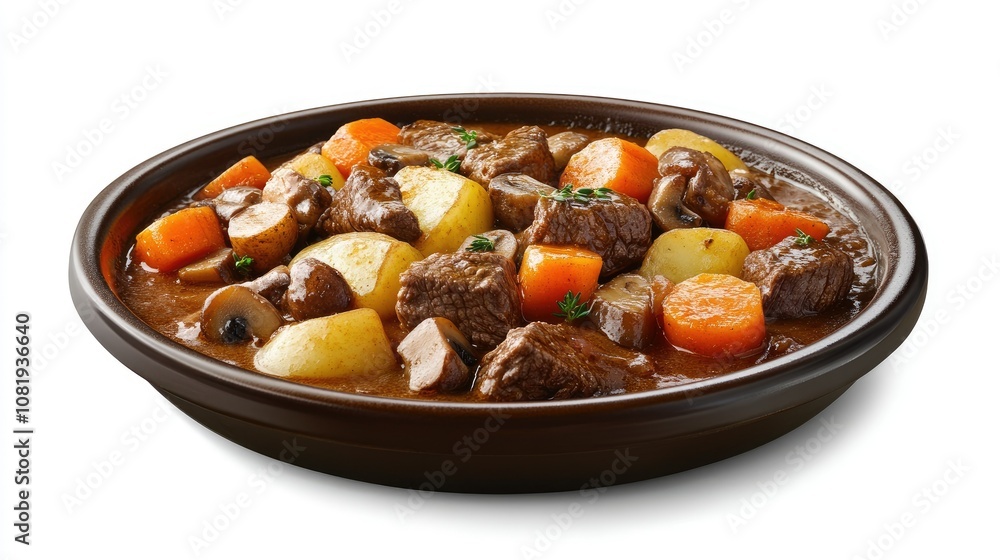 Beef Stew with Carrots and Potatoes in a Bowl Beef Stew with Carrots and Potatoes in a Bowl