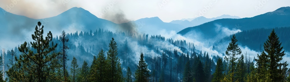 Smoke-Filled Air Amidst a Wildfire Crisis: Nature's Fury Unleashed in Devastating Flames and Thick Haze Smoke-Filled Air Amidst a Wildfire Crisis: Nature's Fury Unleashed in Devastating Flames and Thick Haze