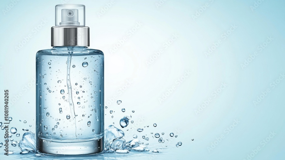 Refreshing face mist application studio setting product photography clean environment close-up view hydration concept Refreshing face mist application studio setting product photography clean environment close-up view hydration concept