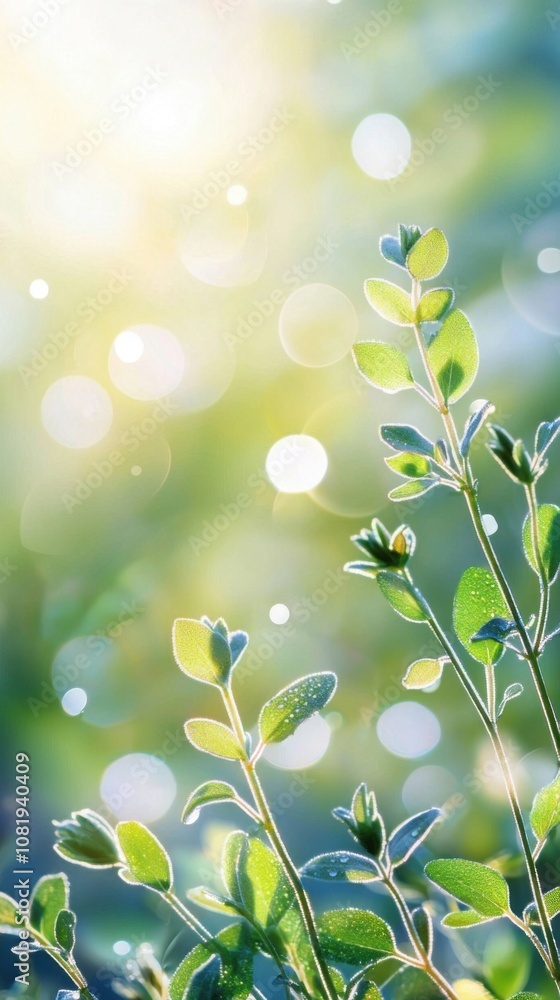Sunlit meadow with fragrant wild sage nature photography dew-kissed leaves bright environment close-up view Sunlit meadow with fragrant wild sage nature photography dew-kissed leaves bright environment close-up view