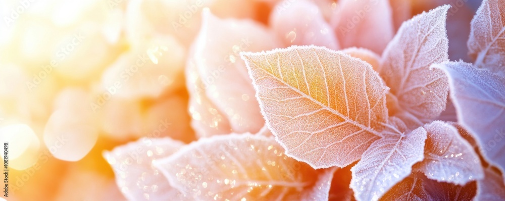 Morning frost on leaves nature macro photography fresh atmosphere close-up intricate beauty Morning frost on leaves nature macro photography fresh atmosphere close-up intricate beauty