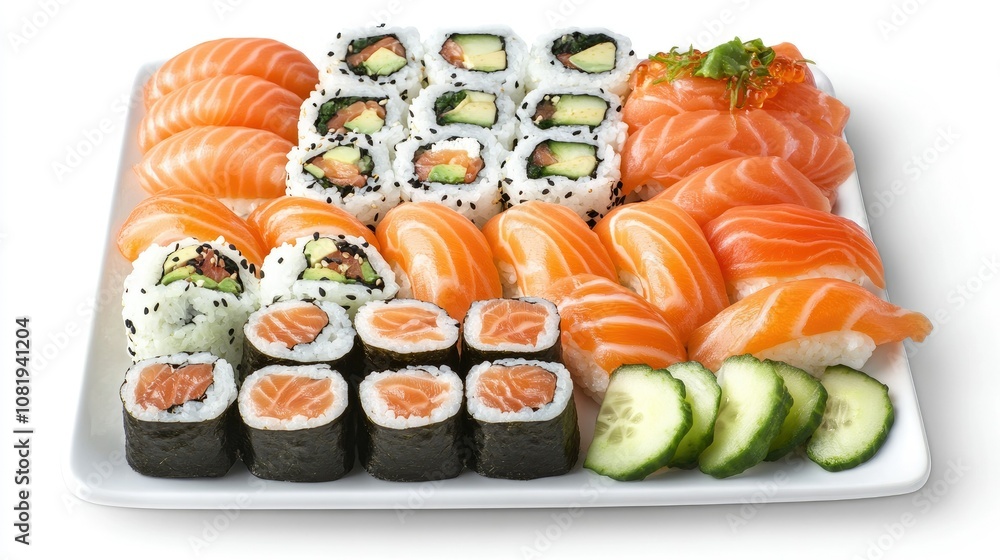 Fresh Assortment of Delicious Sushi Rolls