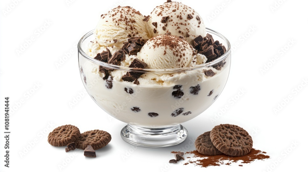 Creamy Vanilla Ice Cream in a Glass Bowl Creamy Vanilla Ice Cream in a Glass Bowl