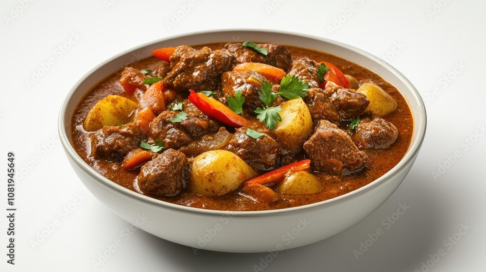 Close Up of Beef Stew in a White Bowl Close Up of Beef Stew in a White Bowl