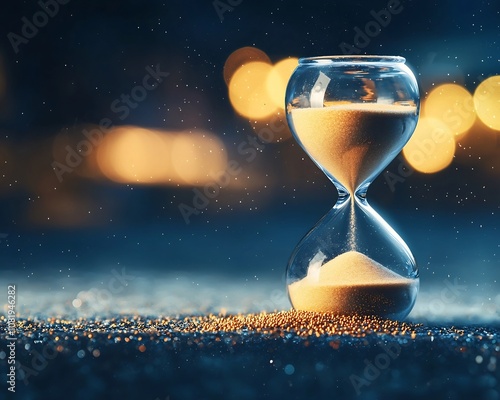 Symbolic Hourglass Depicting the Finite Nature of Time and Progress photo