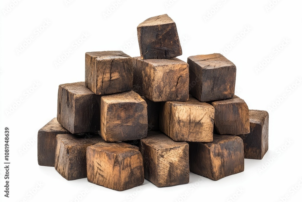 Wooden blocks stacked in pyramid shape. Wooden blocks stacked in pyramid shape.