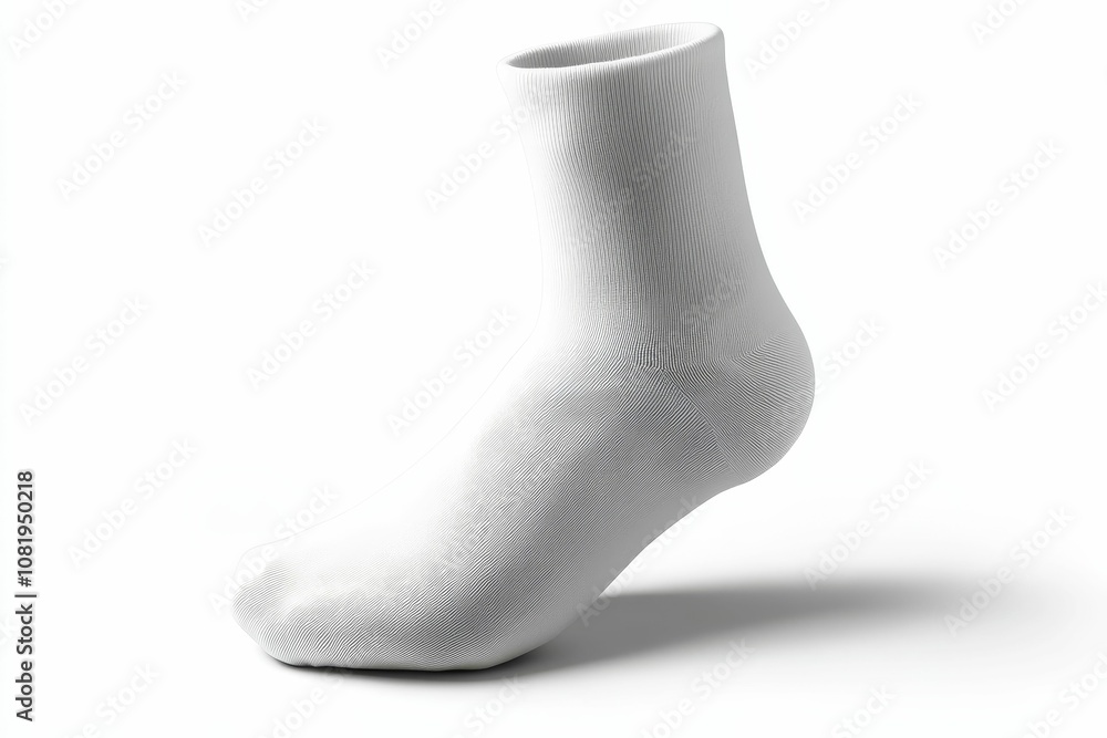 White sock on white background. White sock on white background.