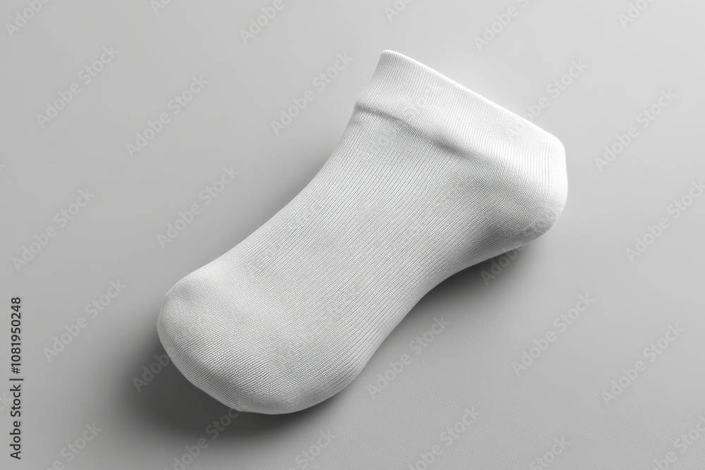 A white sock on a white background. A white sock on a white background.