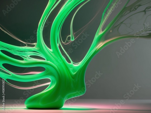 green clay fluid swirly plasma background. photo