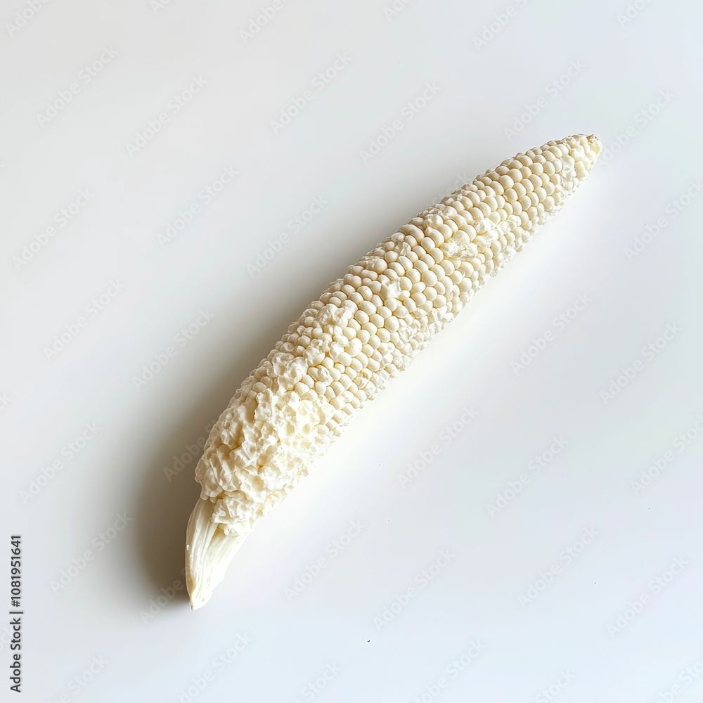 Fototapeta premium White corn cob isolated on white background.
