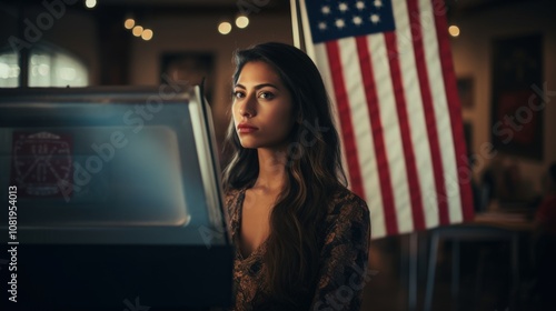 Empowering Latino Voters at the Polls: Cinematic and Inspiring Image from Deda0a6f.