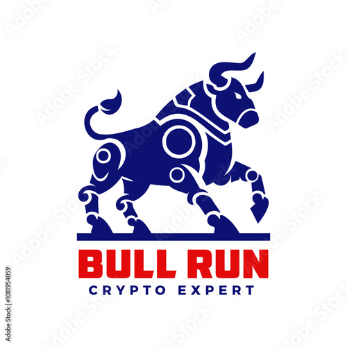 Bull robot vector illustration logo