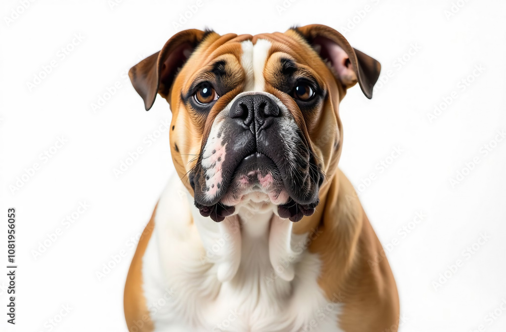 Portrait of a purebred English Bulldog on a white background Portrait of a purebred English Bulldog on a white background