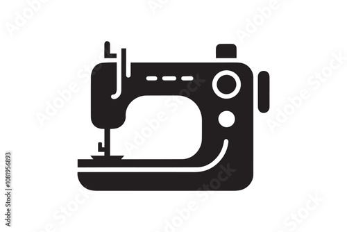 sewing machine vector silhouette isolated in white background