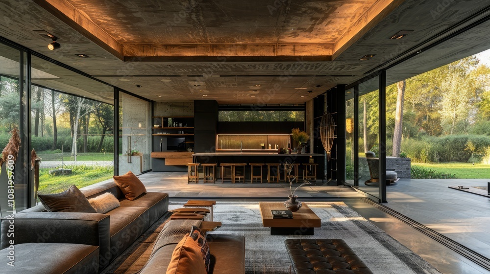 Minimalist architecture with large open spaces Minimalist architecture with large open spaces
