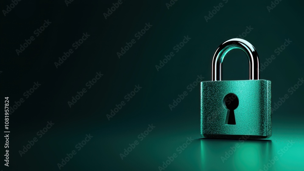 Immediate Security Concept A metallic padlock sits against a dark, greenish background, symbolizing security and protection. Immediate Security Concept A metallic padlock sits against a dark, greenish background, symbolizing security and protection.