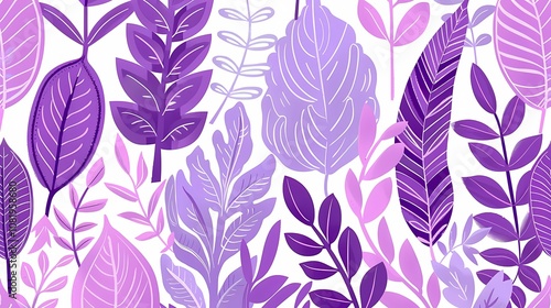 Retro purple leaf plant pattern illustration poster background