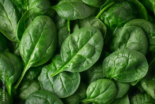 Fresh Green Spinach Leaves Healthy Organic Raw Vegetable photo