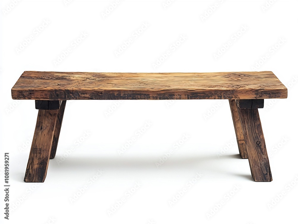 Rustic Weathered Wooden Bench with Chunky Legs Perfect for Entryway or Garden Seating Furniture Rustic Weathered Wooden Bench with Chunky Legs Perfect for Entryway or Garden Seating Furniture
