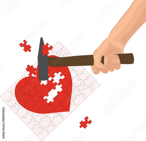 Not healthy relationship shown by hand movement