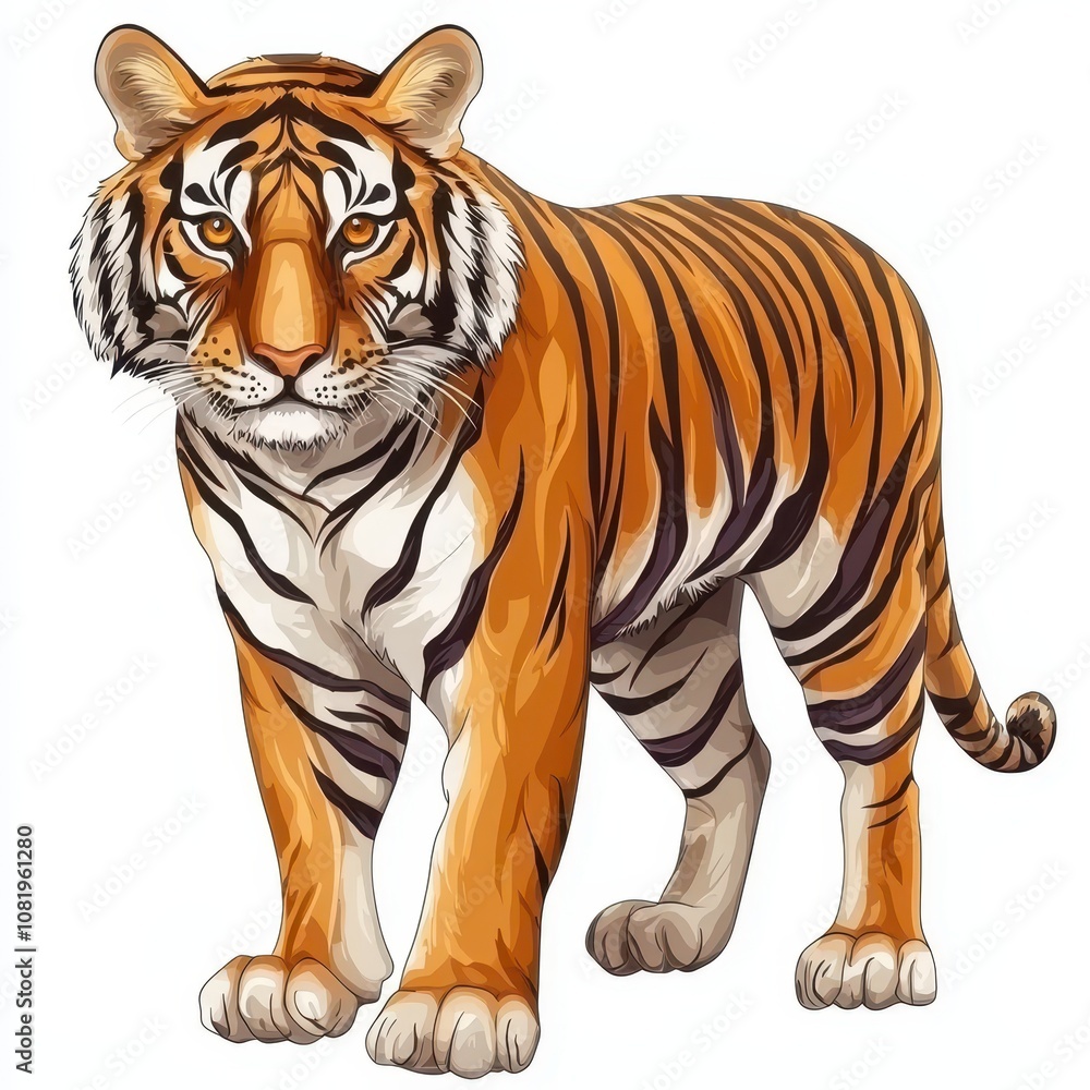 Obraz premium Fierce Tiger Stands Proud Among Its Habitat