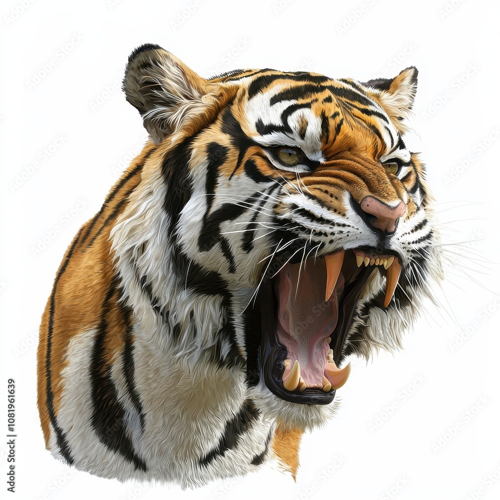 Obraz premium Fierce Tiger Roaring with Intensity