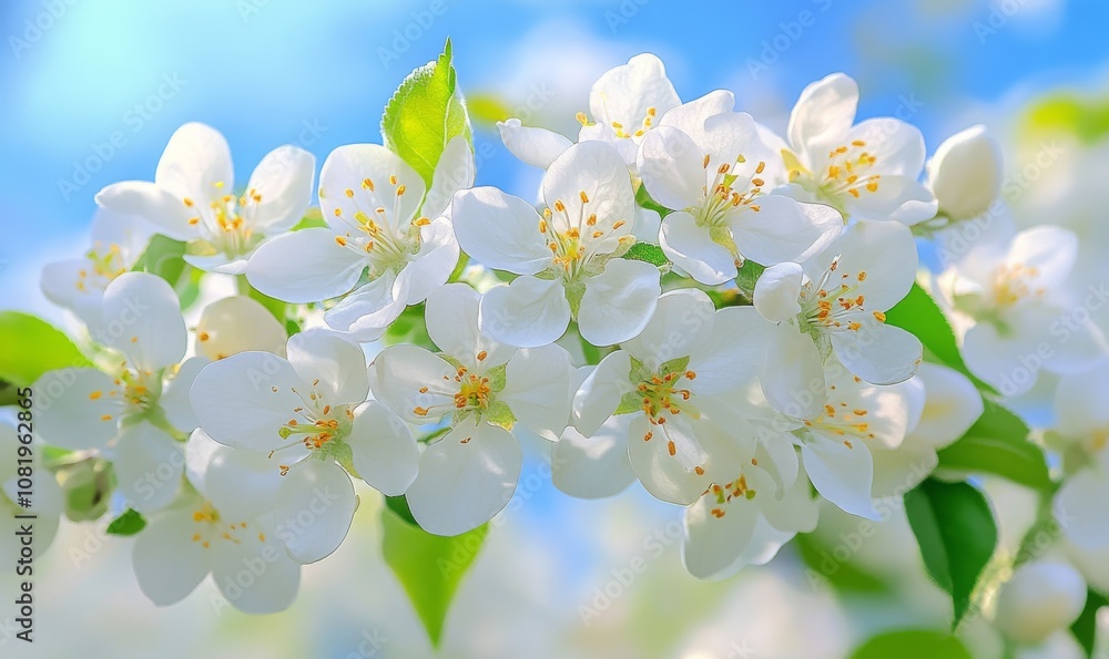 White Cherry Blossoms Against a Clear Blue Sky in Spring
White Cherry Blossoms Against a Clear Blue Sky in Spring