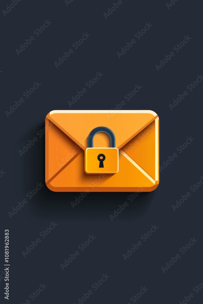 Icon of an envelope with a lock on it, symbolizing secure communication, in a professional, modern color scheme suitable for tech or business themes. Icon of an envelope with a lock on it, symbolizing secure communication, in a professional, modern color scheme suitable for tech or business themes.
